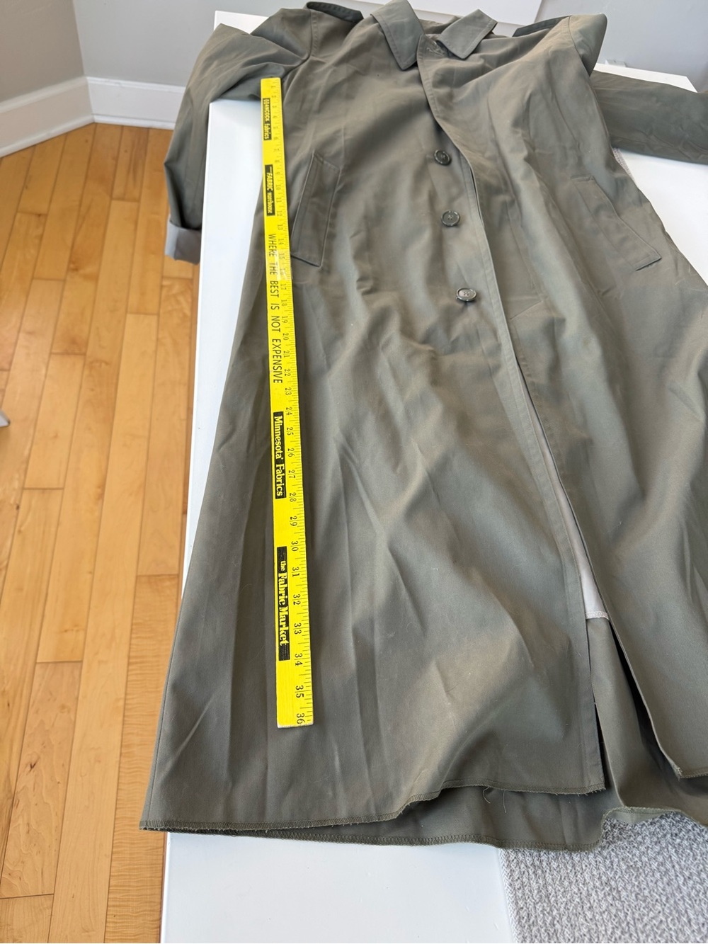 Vintage CB Industries Gray Trench Coat Made in France Deadstock Sz XL - Picture 8 of 13